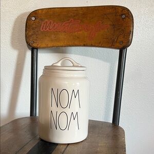 Rae Dunn “Nom Nom” treat canister jar with lid